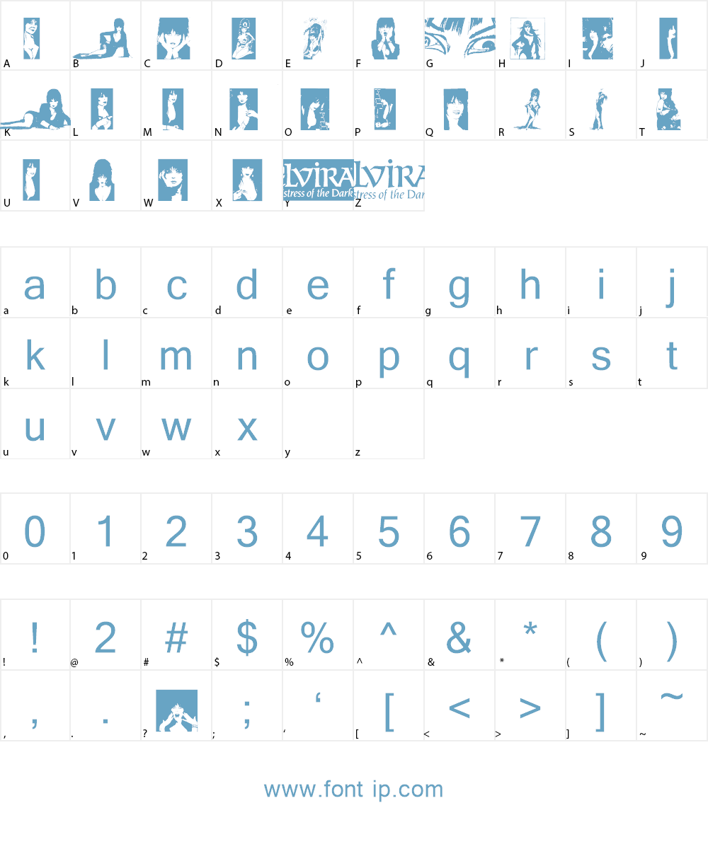 Elvira Dingbats Font Character